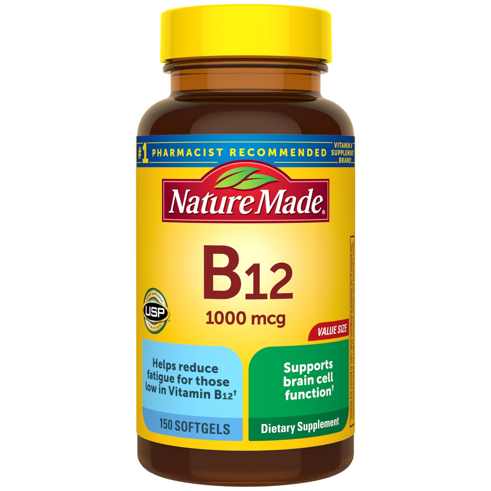 Nature Made Vitamin B12 1000 mcg, Dietary 150 Count (Pack of 1), 150