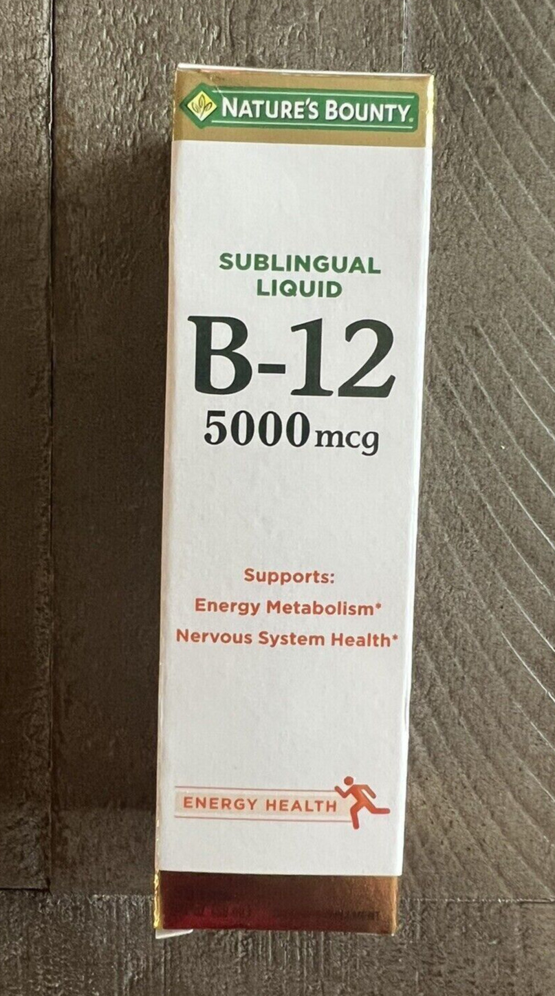B-12 5000mcg Sublingual Liquid Energy Metabolism Support B12 Expiry Date 01/2026