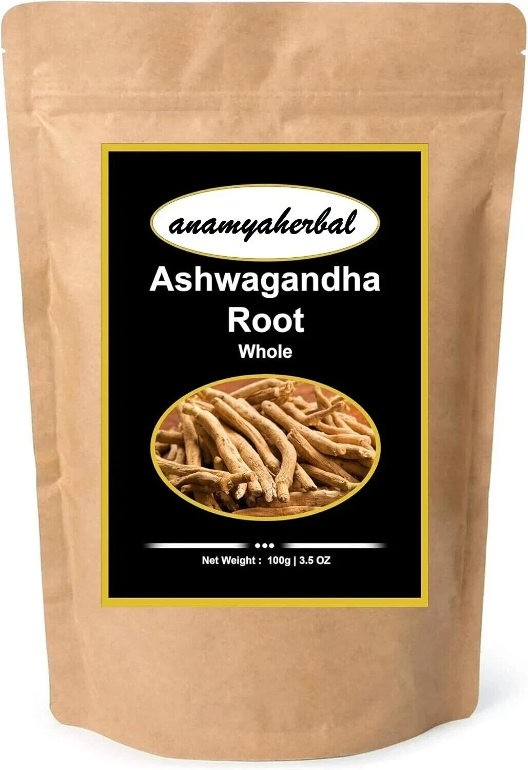Ashwagandha Roots 100% Pure Herb Ashwaganda Indian Ginseng 3.52oz (100 GM)