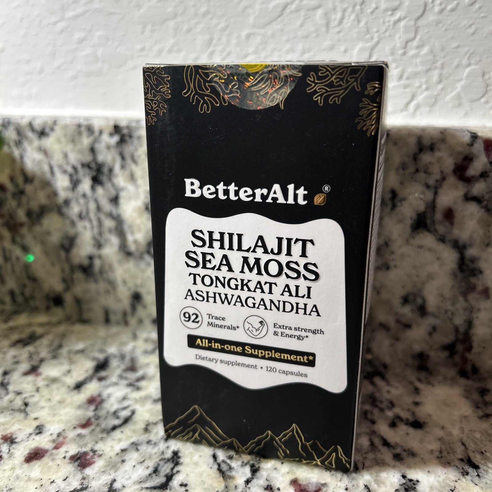 BetterAlt Shilajit Sea Moss ASHWAGANDHA 92 Trace Minerals ~ 120 Caps Exp 03/2027