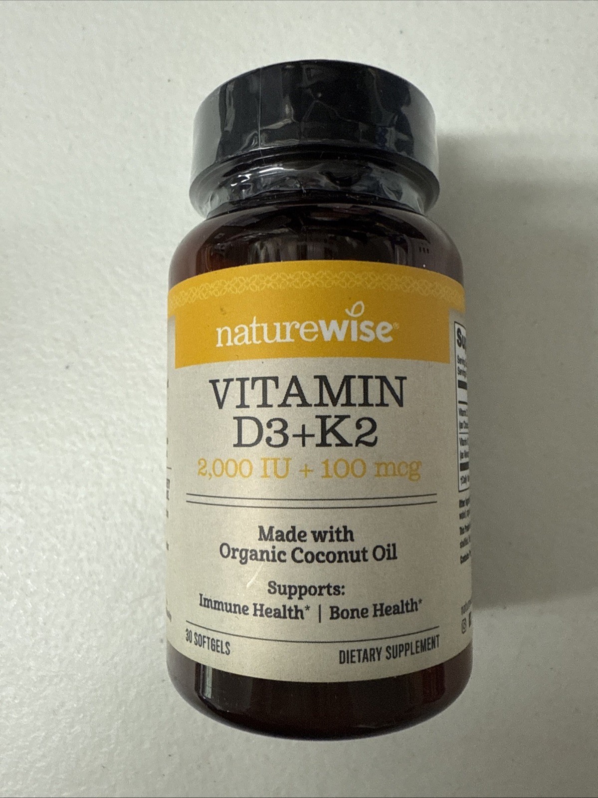 NatureWise Vitamin D3 2000 Iu + K2 (MK7) 100mcg with Organic Coconut Oil – 30ct
