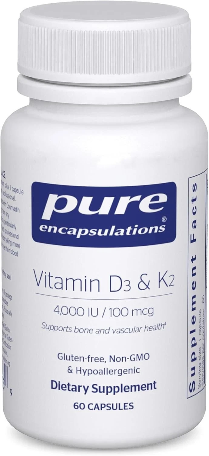 Pure Encapsulations Vitamin D3 & K2 –  60 capsules EXP 11/2027