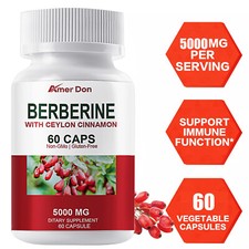 5000mg Berberine with Ceylon Cinnamon for Heart,Blood Sugar and Immune Health