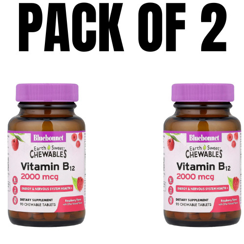 Earth Sweet® Chewables Vitamin B12 – , 2,000 mcg, 90 Chewable Tablets (Pack of 2