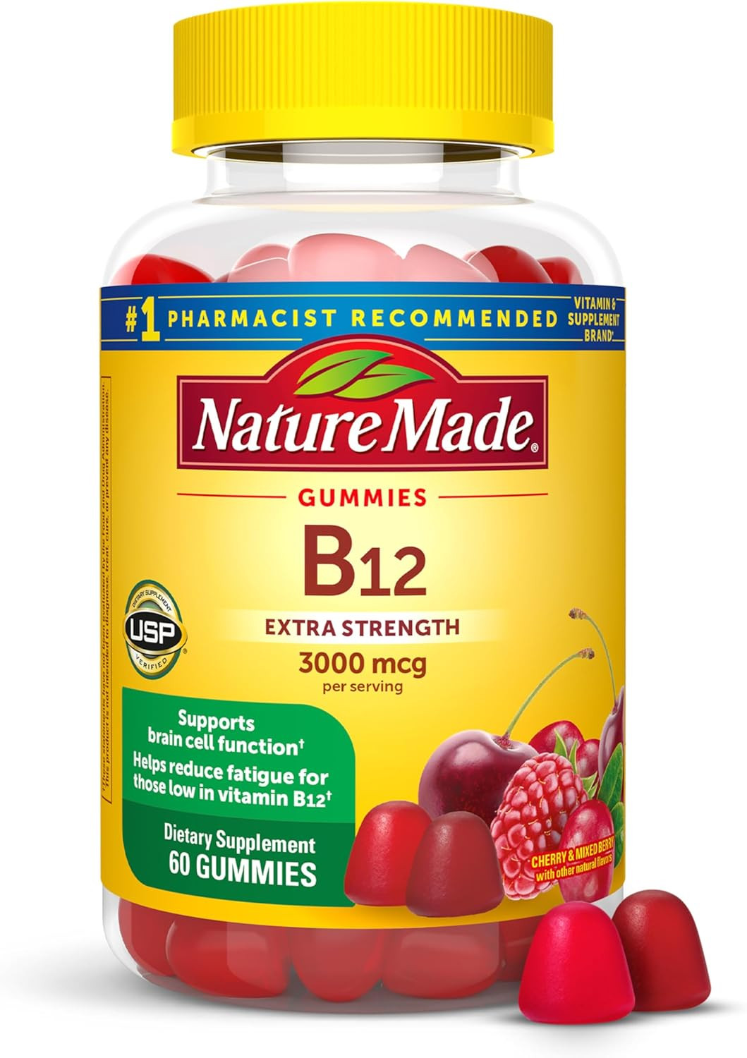 Nature Made Extra Strength Vitamin B12 Gummies 3000 Mcg per Serving, B12 Vitamin