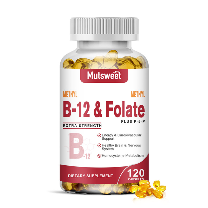Methyl Folate B-12 1000mcg, 120 Vegan Capsules – Gluten Free, Non-GMO