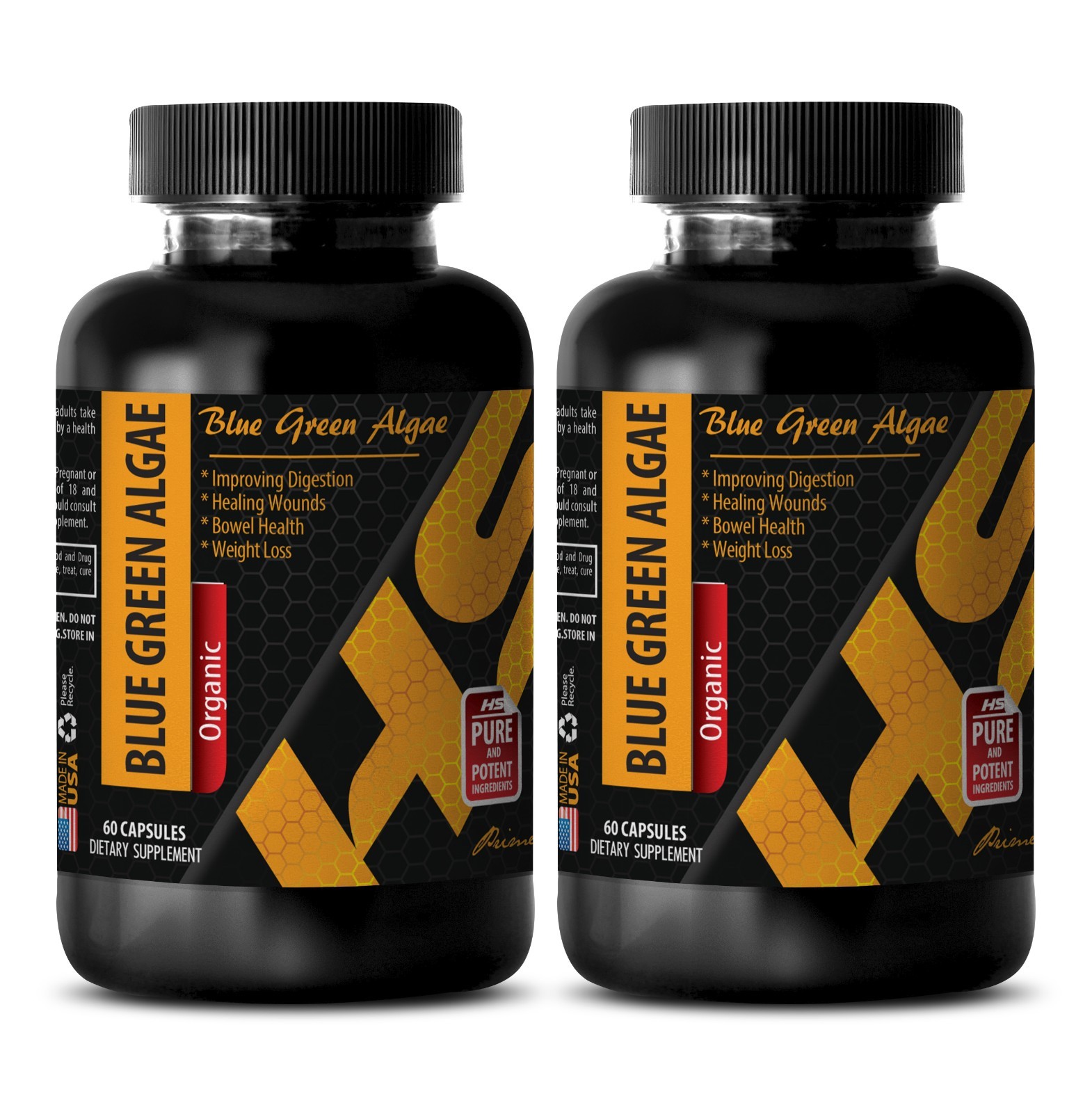 Antioxidant complex BLUE GREEN ALGAE immune support dietary supplement 2 Bottles
