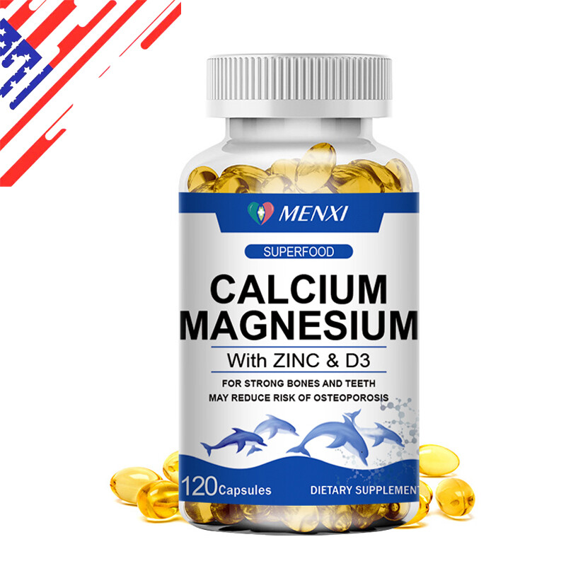 Magnesium Zinc Vitamin D3 Calcium 1000 MG Complex (120 Tablets)-High Absorption