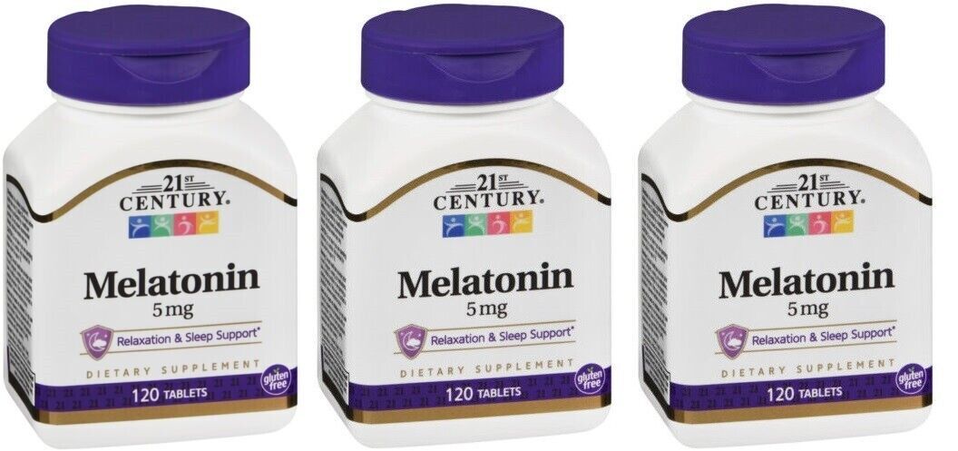 21St Century Melatonin 5 Mg Tablets 120 Count X 3 Packs