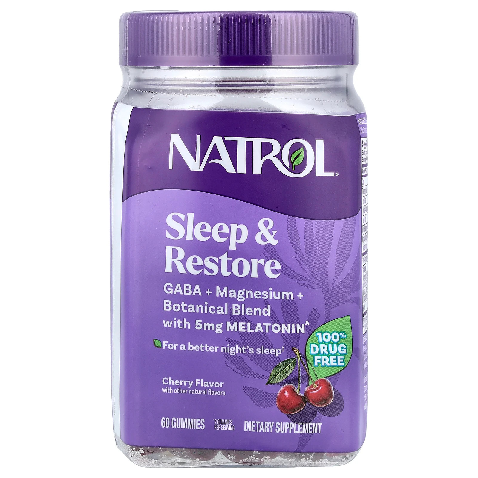 Sleep & Restore Gummies with 5 mg Melatonin, Cherry, 60 Gummies