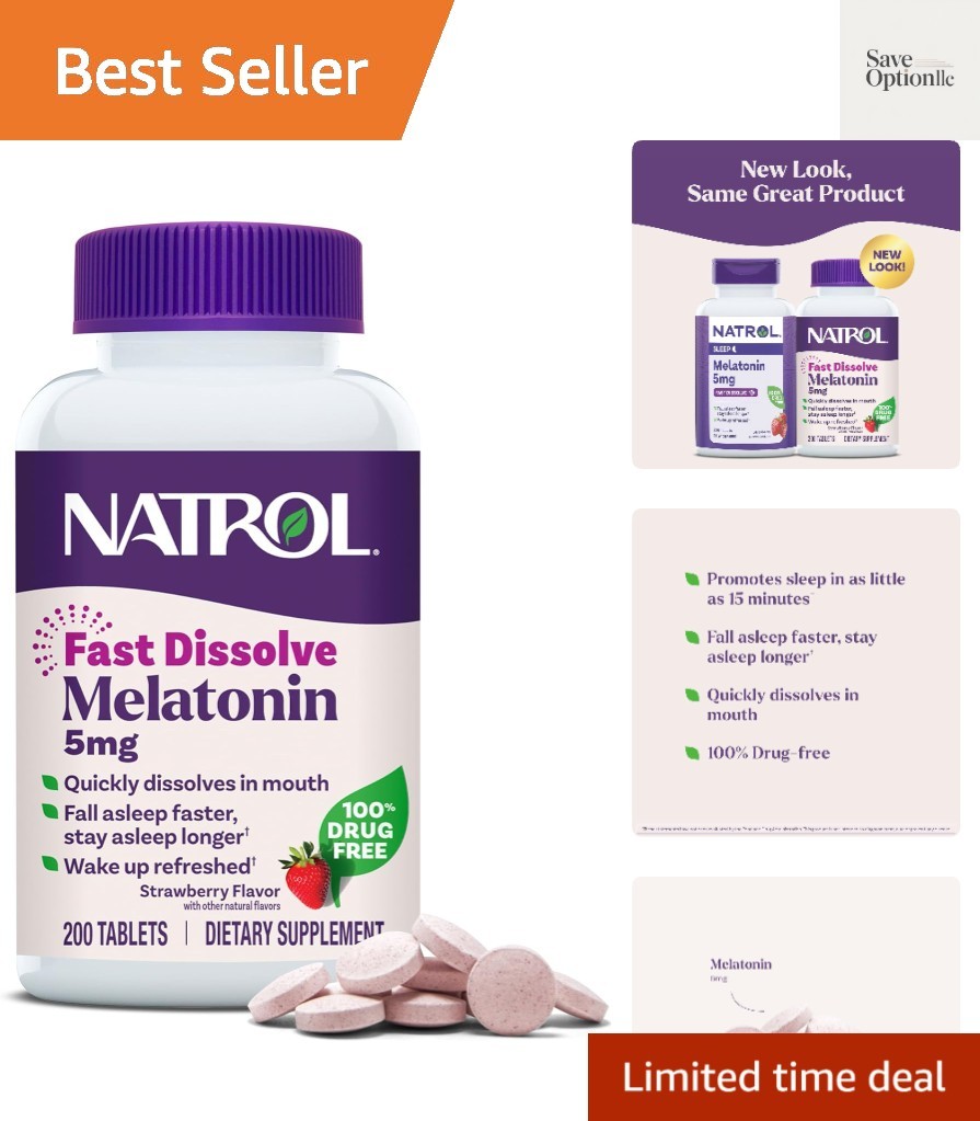 Melatonin 5mg Fast Dissolve Tablets, Sleep Support Supplements for Adults, St…