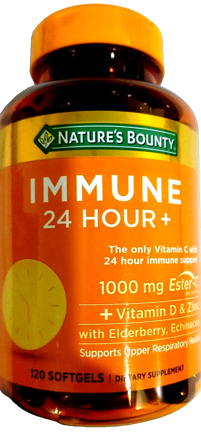 Nature’s Bounty Immune 24 Hour+ With 1,000 mg Of Ester-C 120 Ct EXP 04/2027