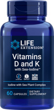 Life Extension Vitamins D and K with Sea-Iodine 60 Capsules – Exp. 02/2027