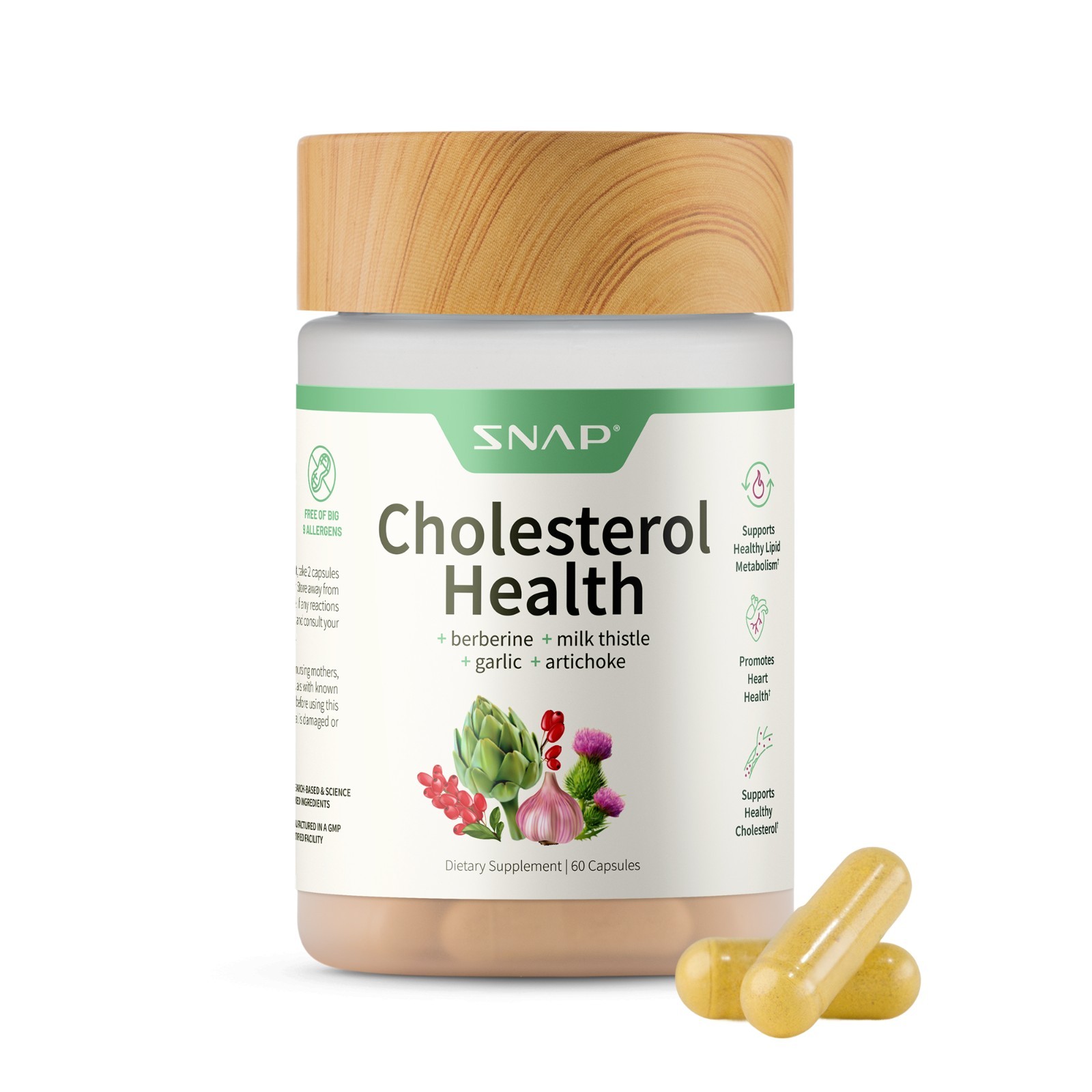 SNAP Cholesterol Health Sitosterol Garlic Berberine Artichoke Health Cholesterol