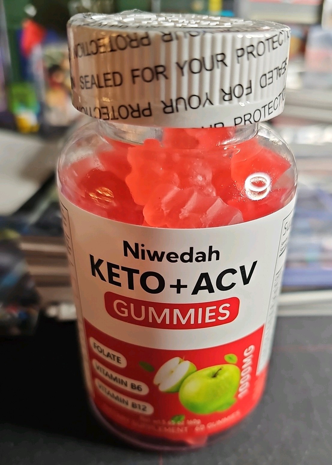 Niwedah Keto ACV Gummies 60 Count, 1000 MG Vitamin B6 B12 Folate