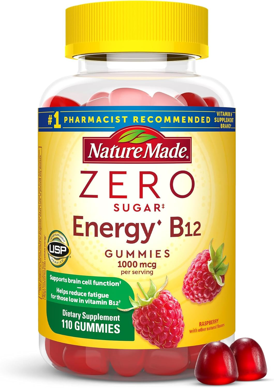 Nature Made Zero Sugar Energy Vitamin B12 Gummies 1000 Mcg per Serving, B12 Vita