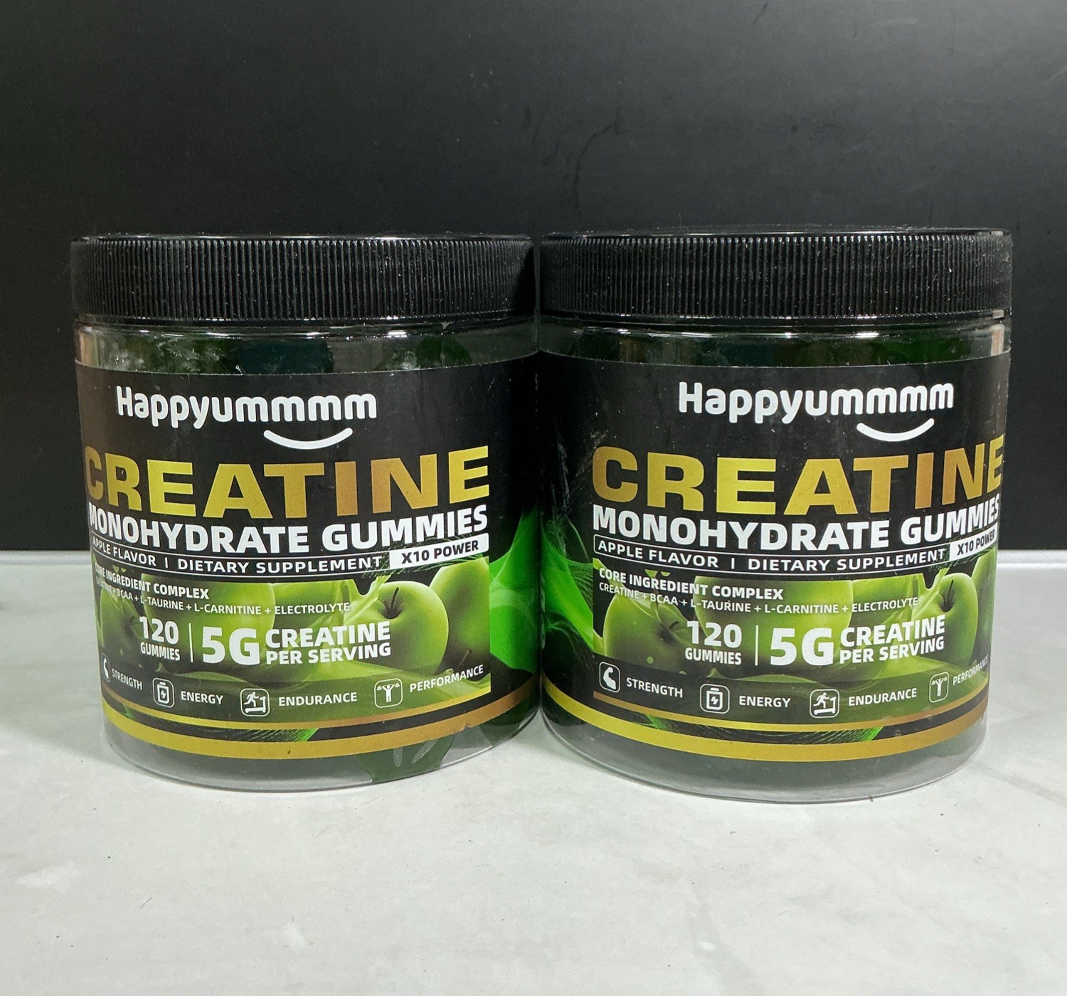 Creatine Monohydrate Gummies (2 PACK)  120ct Apple 5000mg Per Serving