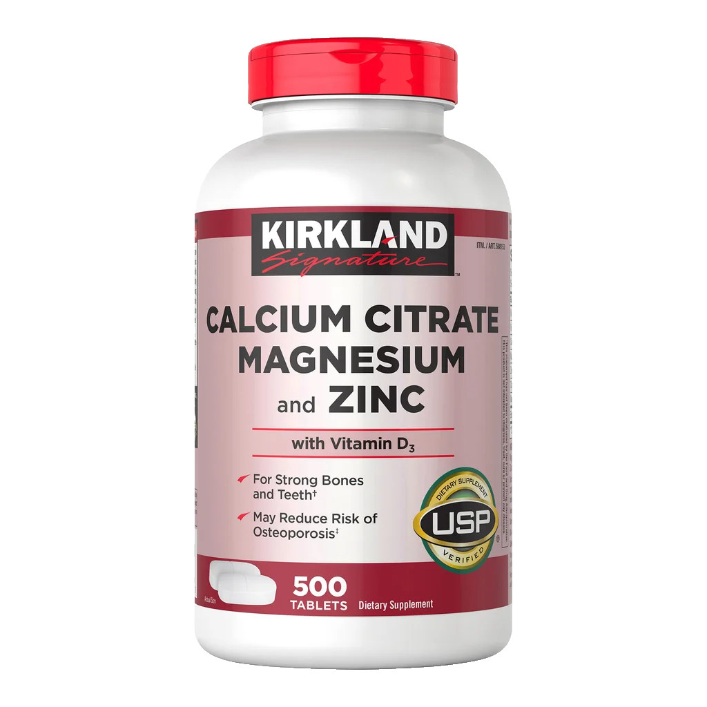 Kirkland Signature Calcium Citrate 500mg 500 ct vitamin D Magnesium Zinc Exp1/28
