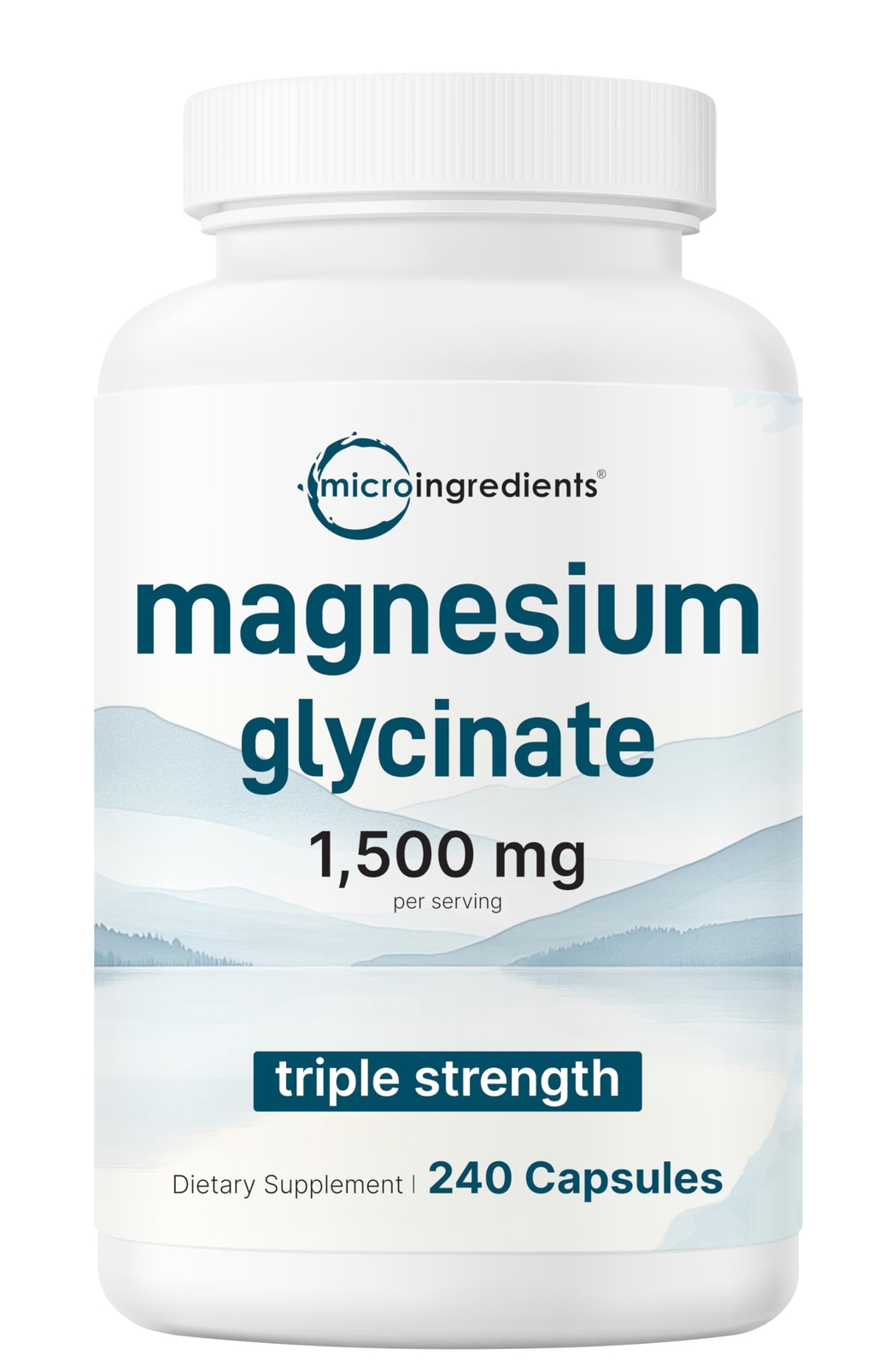 Magnesium Glycinate 1500mg Triple Strength – Muscle, Bone & Mood – 240 Capsules