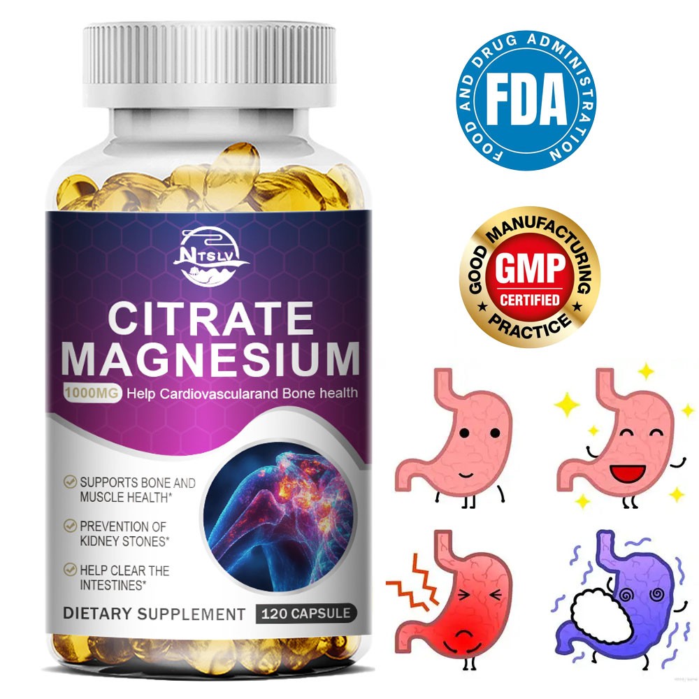 Magnesium citrate capsules help improve sleep and digestion relieve constipation