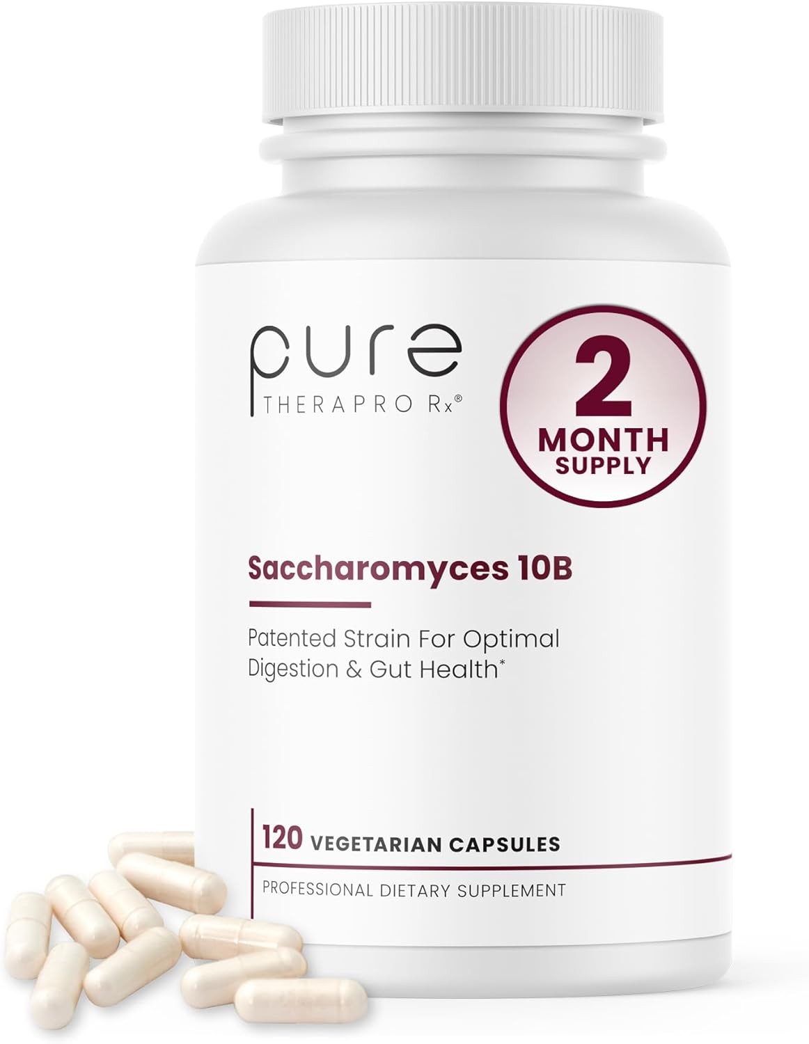 Saccharomyces Boulardii Probiotics 10 Billion CFU  No Fillers Patented 120 Count