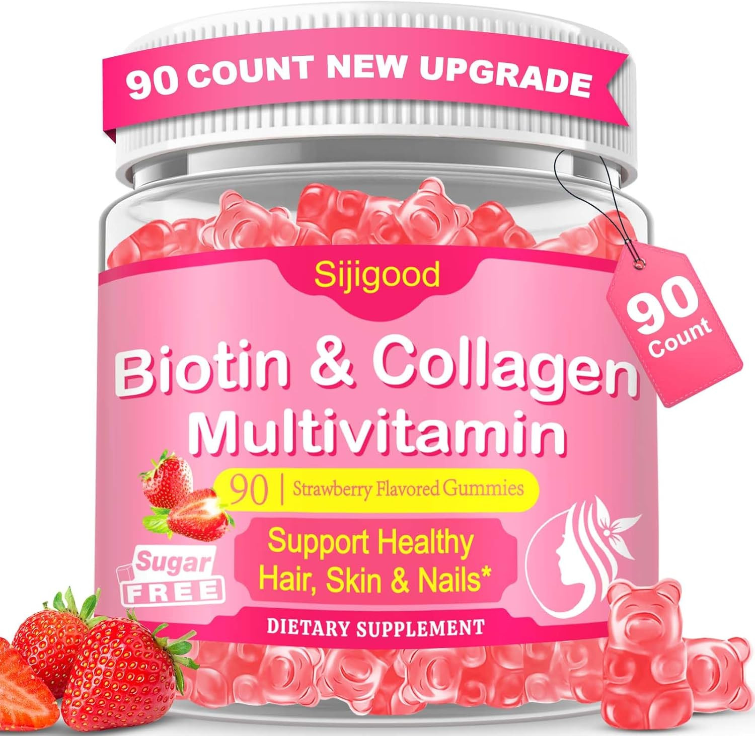 90 Count | Collagen Peptides Gummies for Women Men, Multi Collagen Hydrolyzed Pr