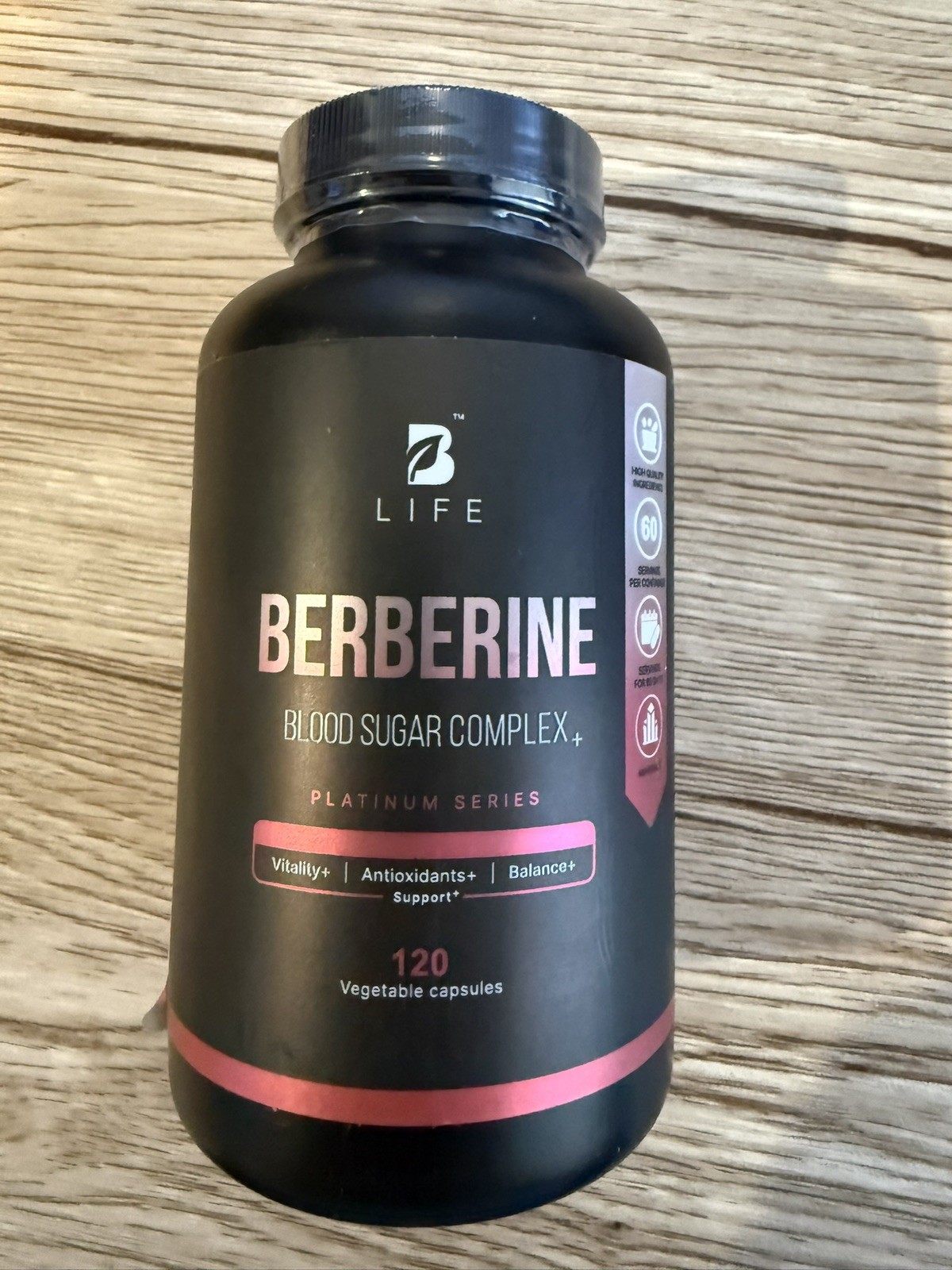 Berberine Supplement 300mg 120 Capsules -2 per serv EXP 12/26 NEW