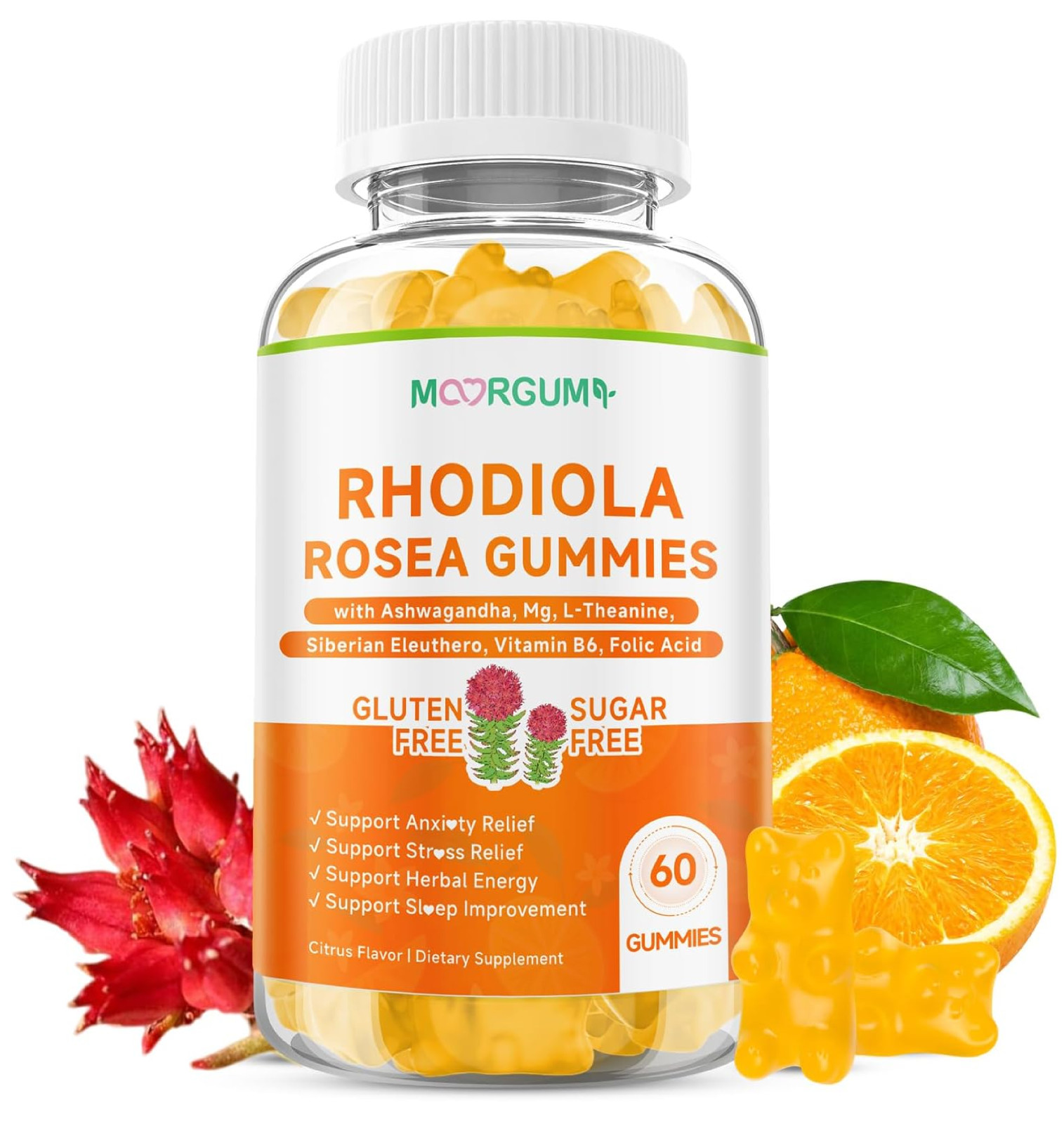 Rhodiola Rosea Gummies 1000mg for Adults & Kids – Adaptogenic Herb, Cortisol Bal