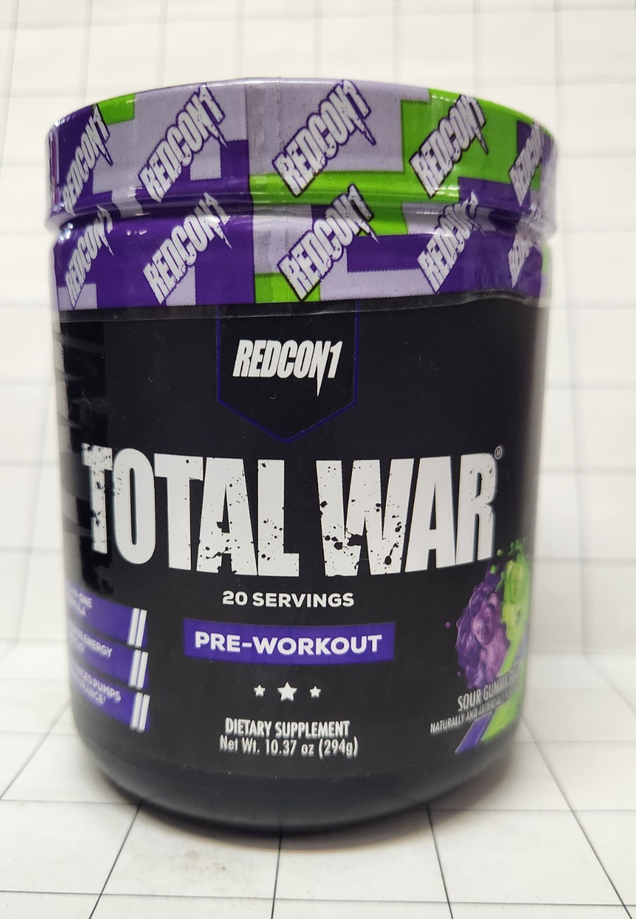 REDCON1 TOTAL WAR Pre-Workout Sour Gummy Bear 20 Servings BB 11/2028