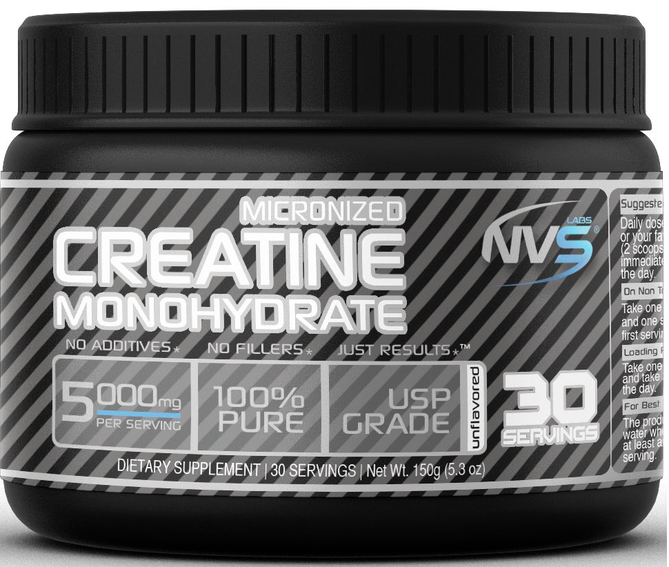 NVS Labs Creatine Powder Unflavored 250g Micronized Monohydrate 50 Servings