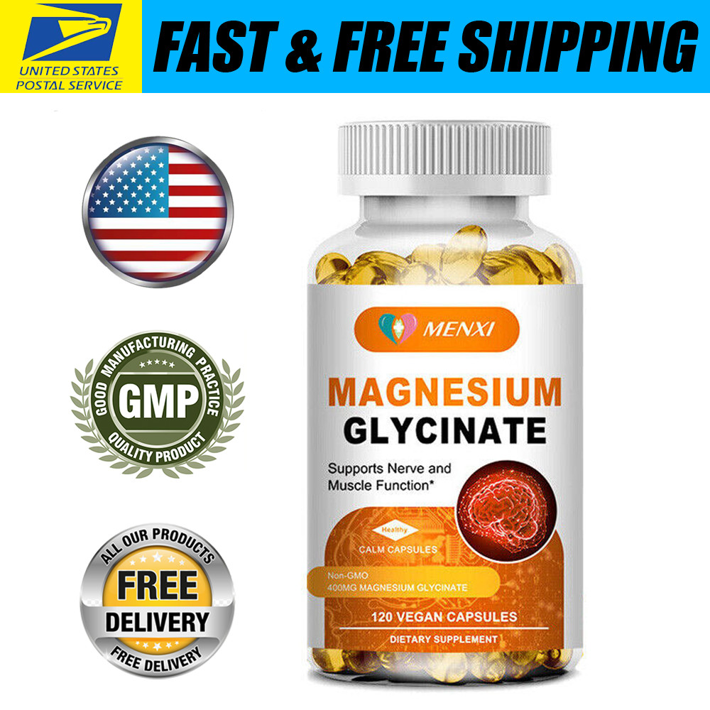 Magnesium Glycinate 400mg – 120 Capsules – Buffered & Chelated – Non-GMO