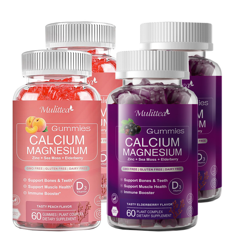 Calcium Magnesium Zinc with Vitamin D Gummies Sugar Free For Bone Health Muscle