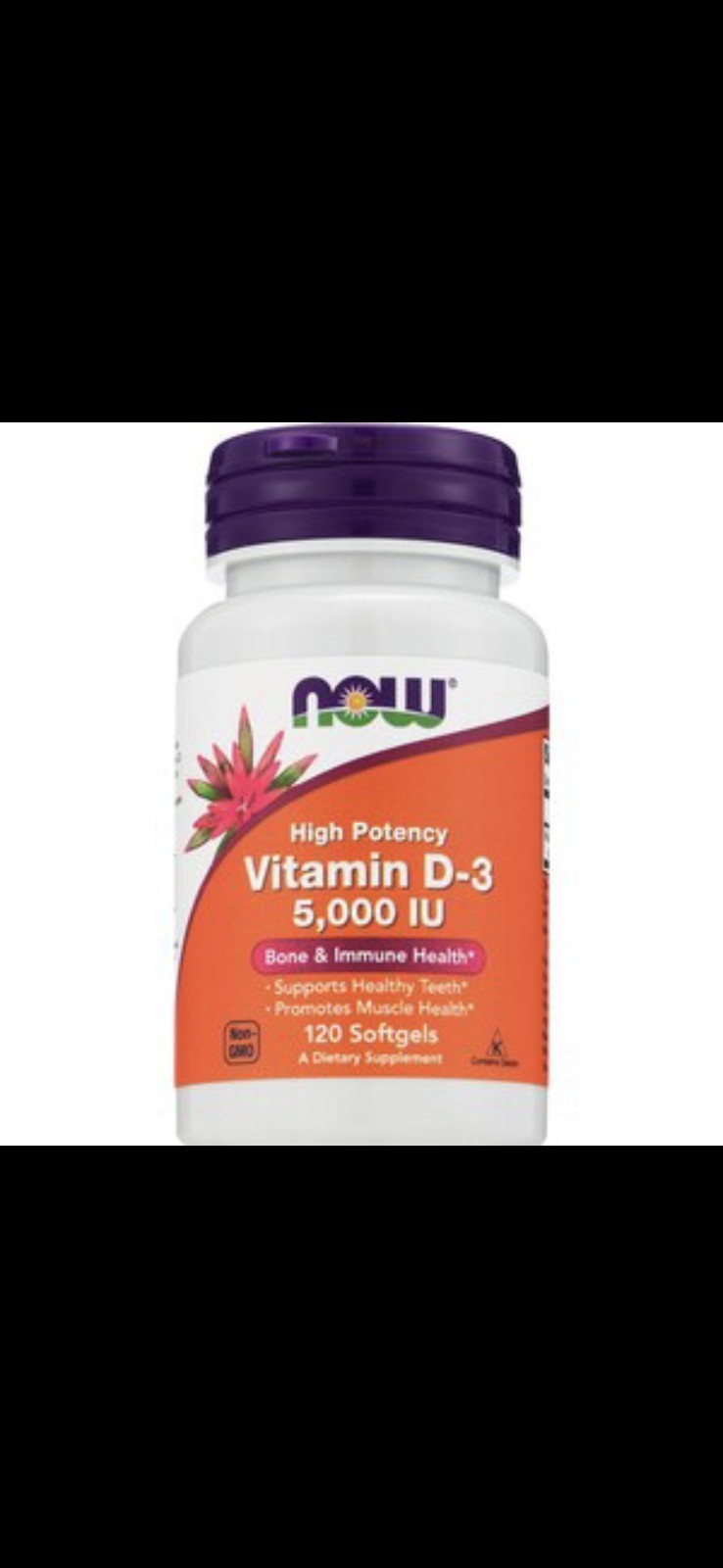 NOW Foods Vitamin D3 Softgel.Bone/ Immune Health-120 Softgels