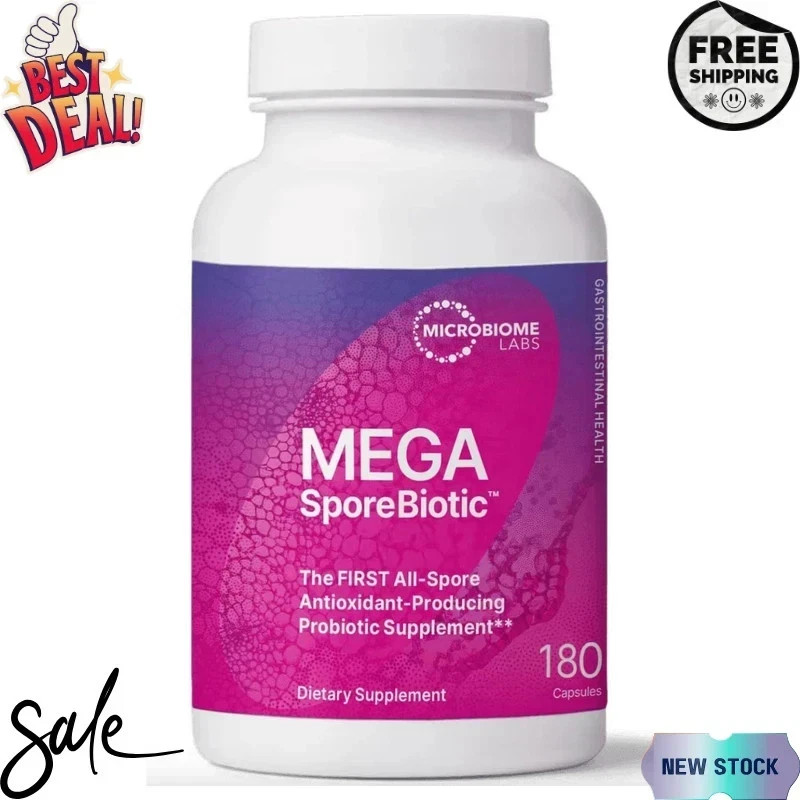 Mega Sporebiotic 180 Capsules Microbiome, Men And Women Gut Health Probiotic