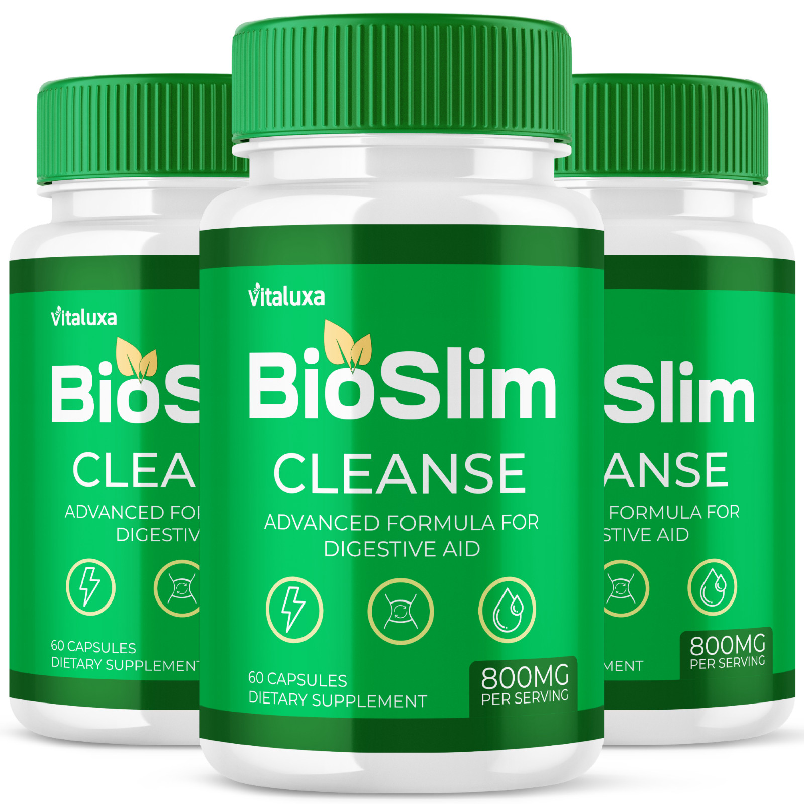 (3 Pack) BioSlim Cleanse Advanced Formula For Digestive Support (180 Capsules)