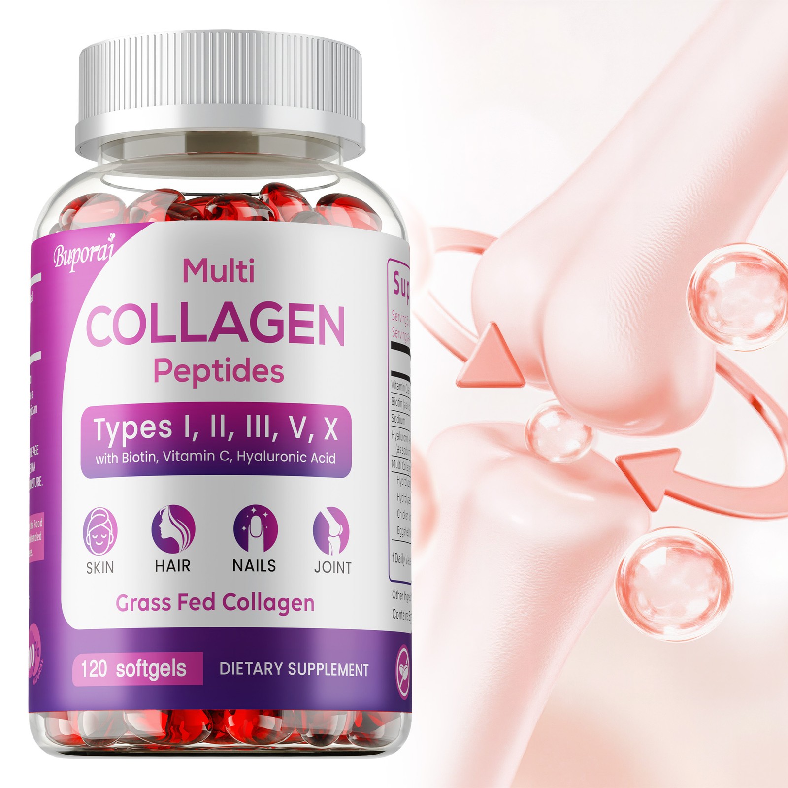 Multi Collagen Complex – Support Hair, Skin & Nail Health,Relieve Joint Pain
