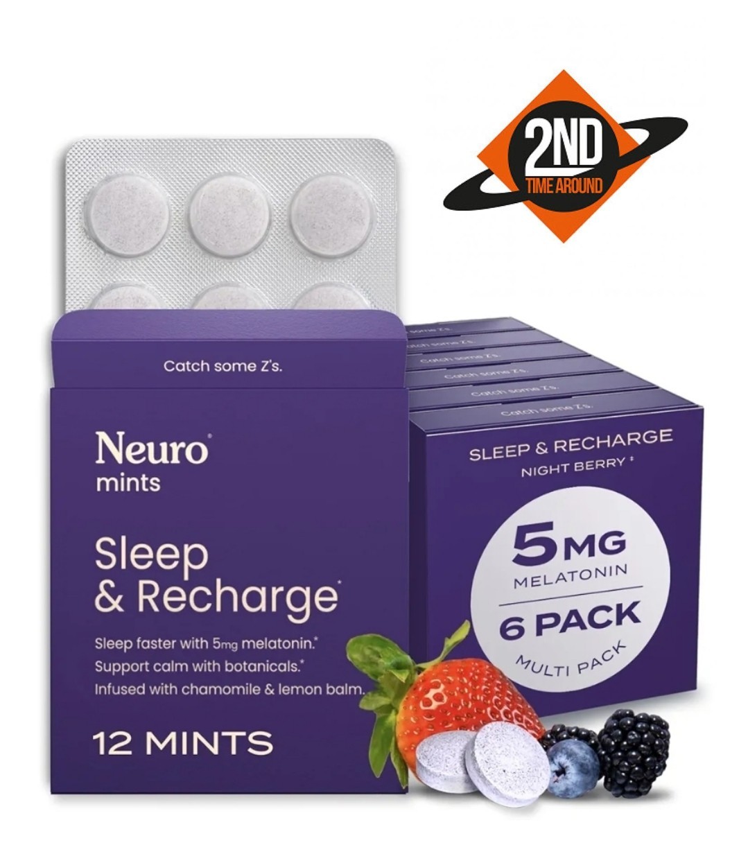 Neuro Melatonin 5mg Sleep & Recharge Mints (72 Pieces) – Fast Dissolve Melatonin