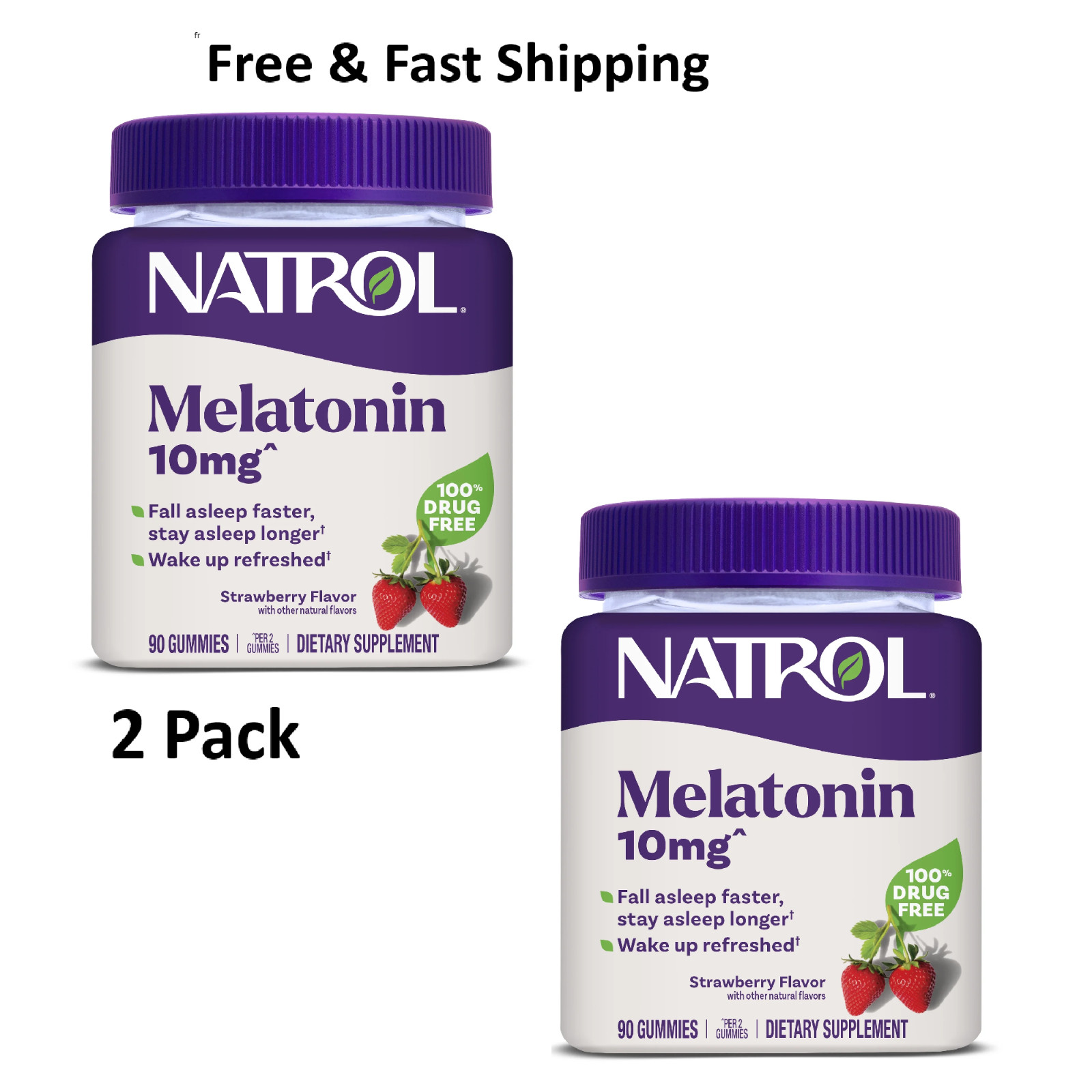 Natrol Melatonin 10 Mg Strawberry Flavor – 180 Gummies