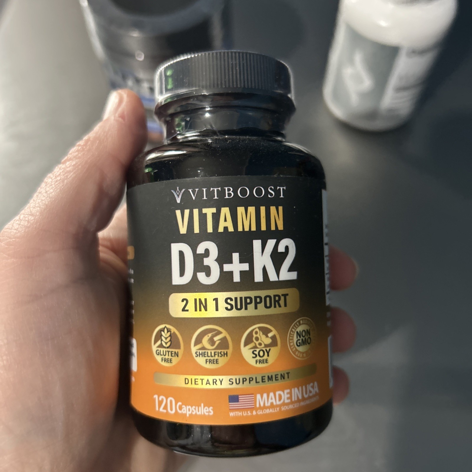 VITBOOST Vitamin D3 + K2 Supplement. 2 in 1 Formula. Immune Support 120 caps NEW