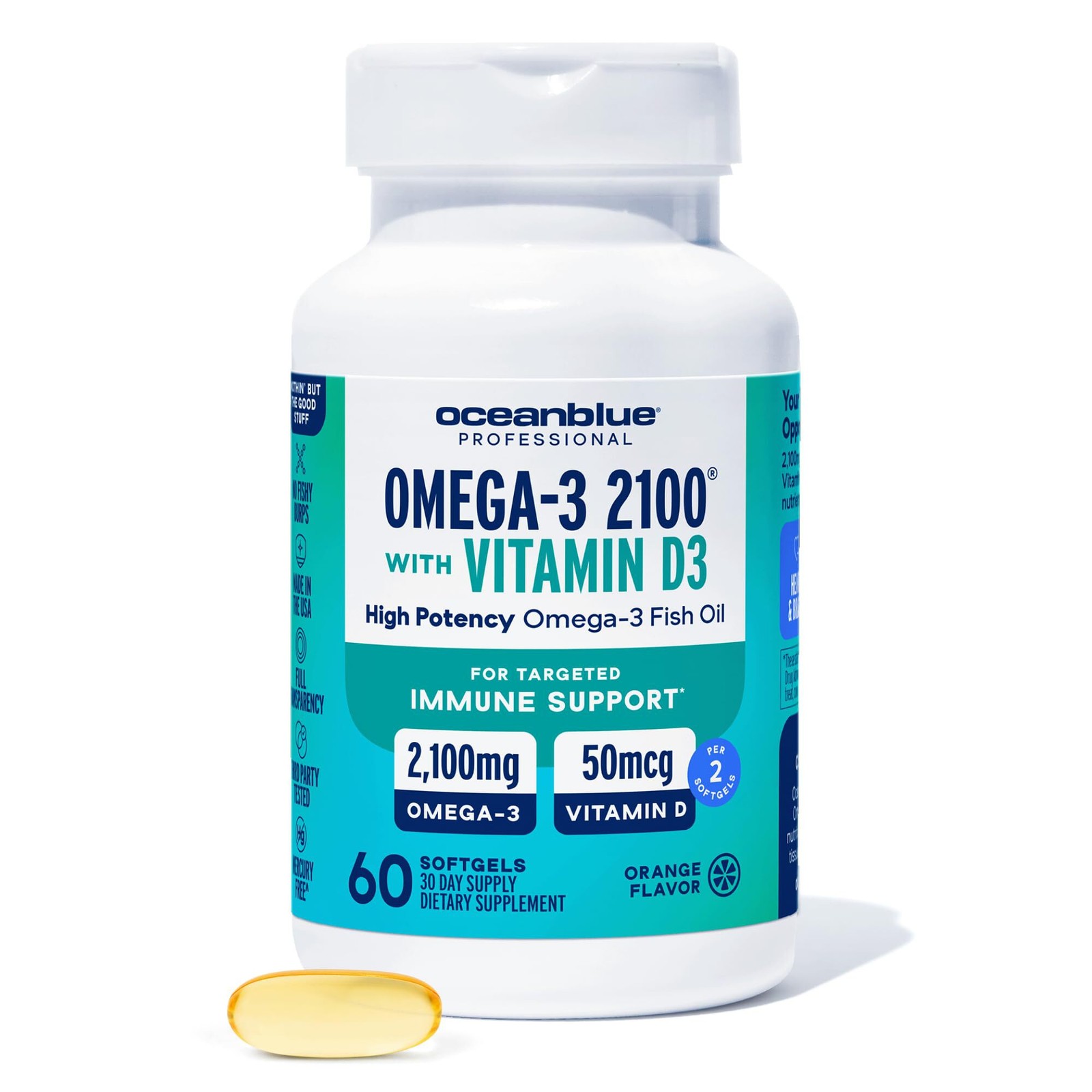 12/27 Oceanblue Professional Omega-3 2100 with Vitamin D3 Wild-Caught OrangeFlvr