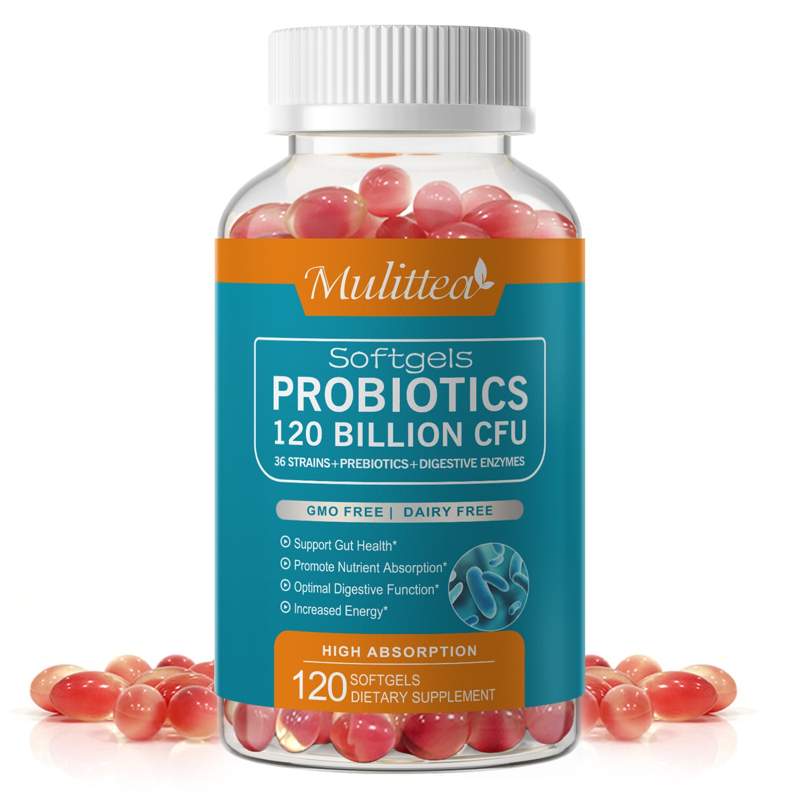 Probiotic 120Billion CFU Potency Digestive Immune Health 120Capsules Enzyme