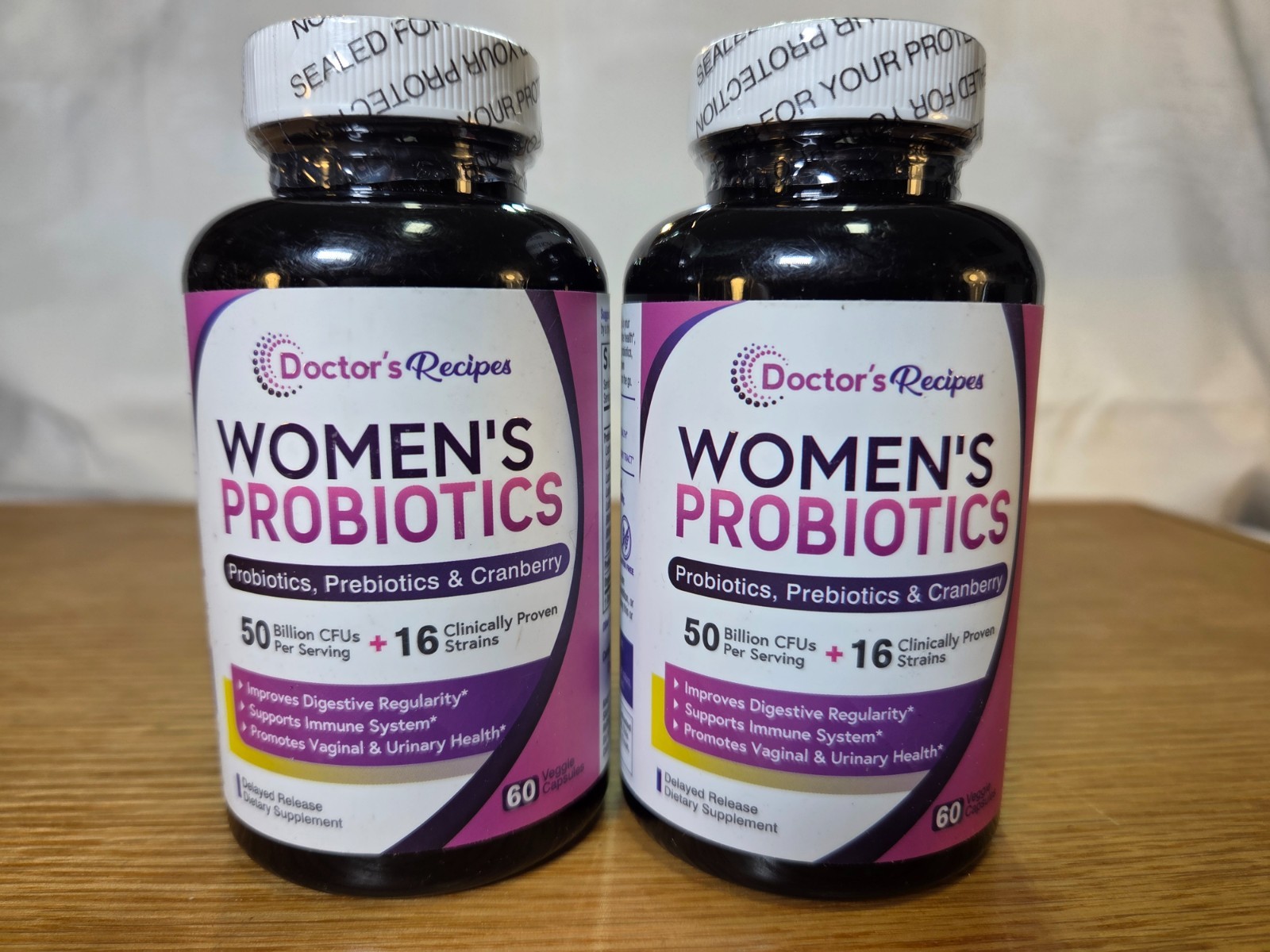 Doctor’s Recipes Women’s Probiotic 120 Caps 50 Billion CFU 16 Strains Lot of 2