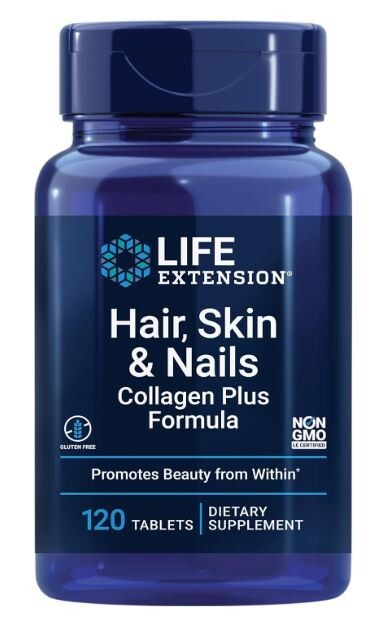 Life Extension Hair Skin and Nails Collagen Plus Formula 120 Tablets