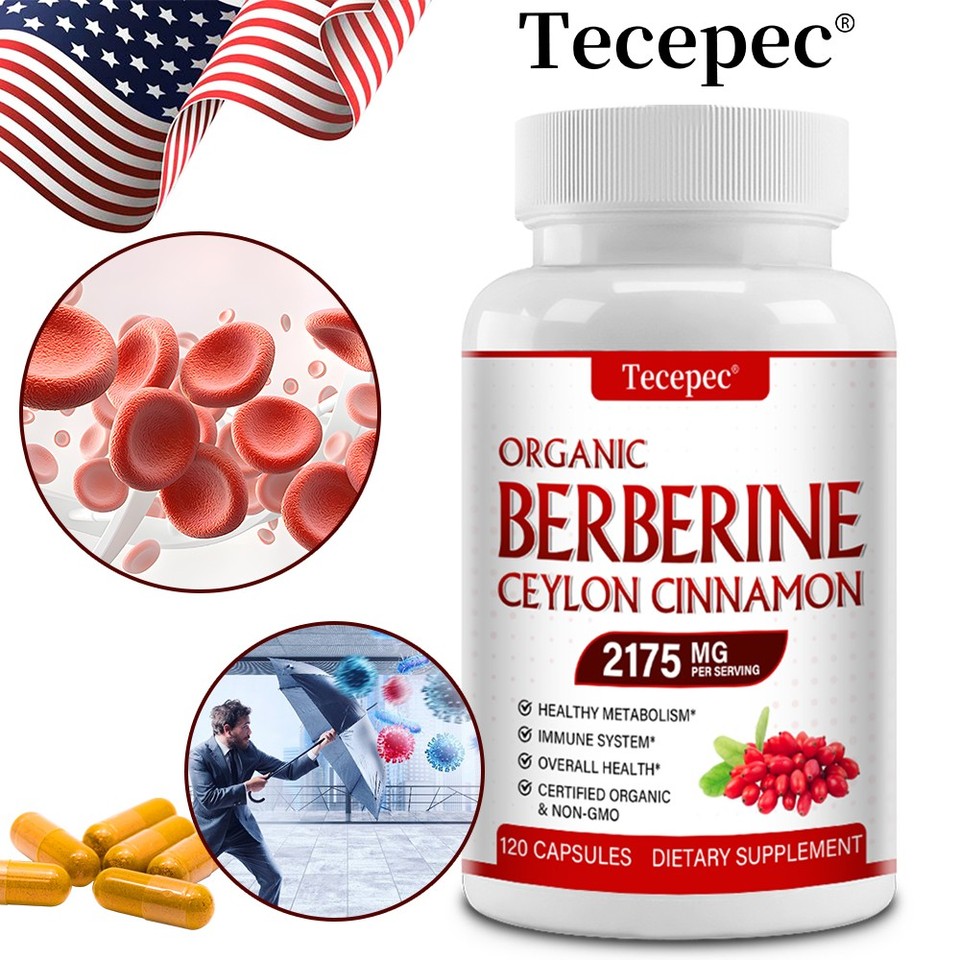Organic Berberine 120 Capsules – Heart Health, Lowers High Cholesterol