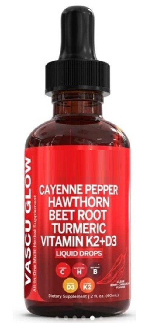 Cayenne Pepper Hawthorn, Beet root, Turmeric, Berberine/Panax Vitamin K2+D3 2oz