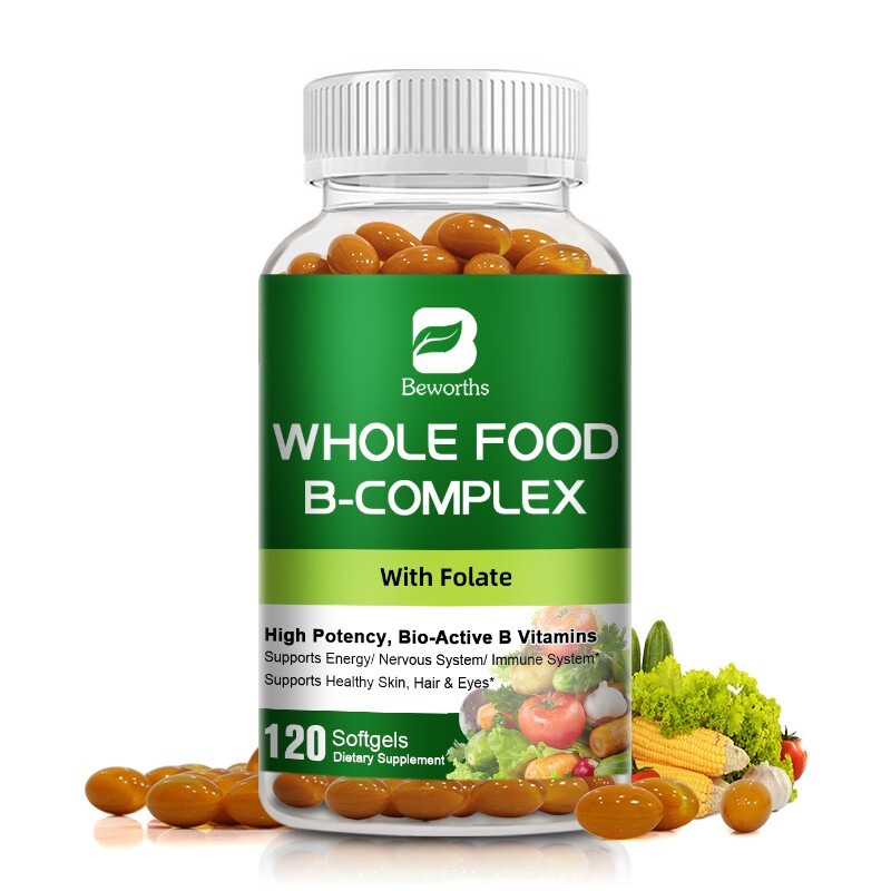 Vitamin B Complex 120 Capsules B1,B2,B3,B5,B6,B7,B9,B12, Immune Support Pills