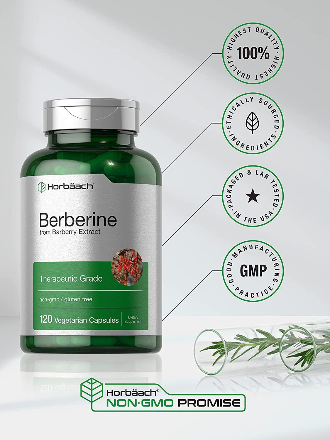Berberine 500Mg Supplement | 120 Capsules | Berberine Hcl from Barberry Extra…