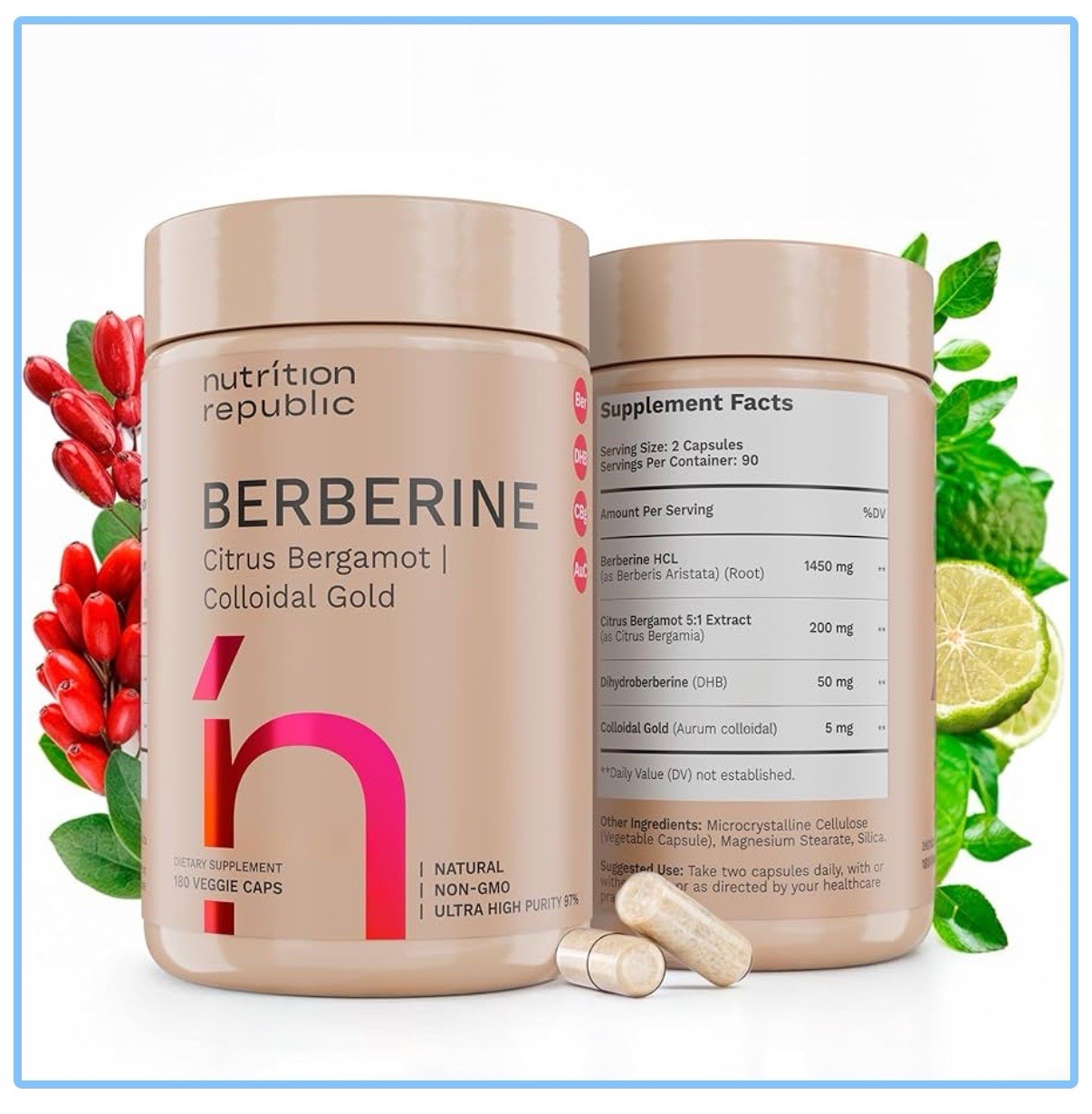 Berberine Supplement 1500mg, Ultra High Potency Berberine Complex with Citrus…