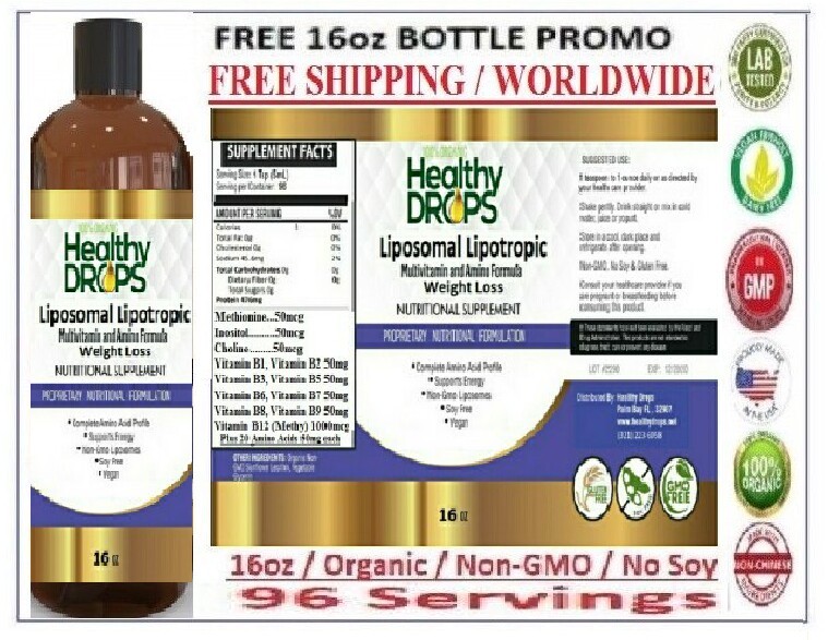 LIPOTROPIC LIQUID MIC VITAMIN B COMPLEX AMINO ACIDS WEIGHT LOSS 16oz Exp 12/2028