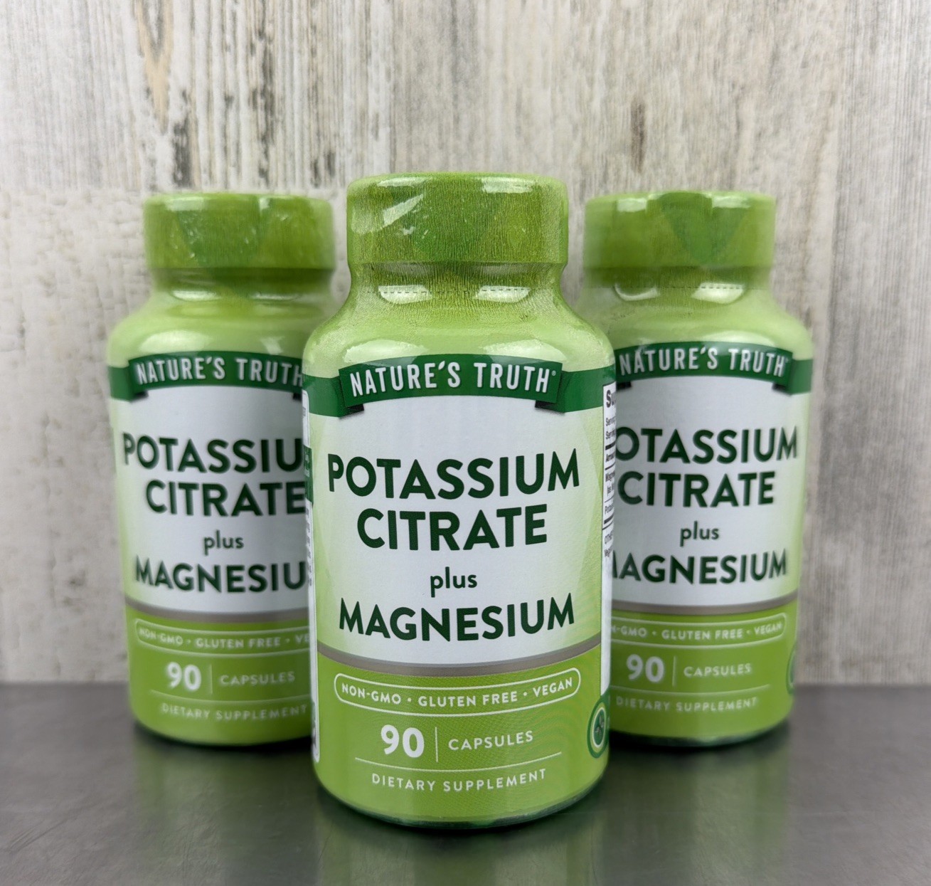 Lot Of 3 Nature’s Truth Potassium Citrate Plus Magnesium 90 Capsules